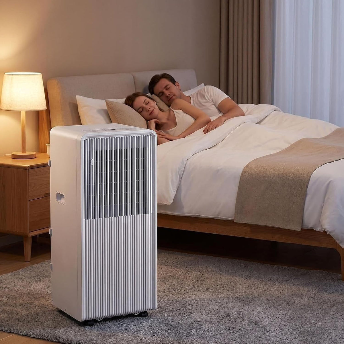Climatiseur portable, 12000 BTU, 10000 Btu, avec télécommande, mobile, 2 vitesses, pour le bureau, HURUMA