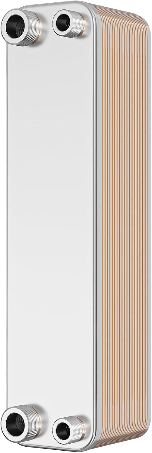 Wiltec échangeur de chaleur à plaques, 315 × 73 × 862 mm, 125 kW, 1,2 L, acier inoxydable