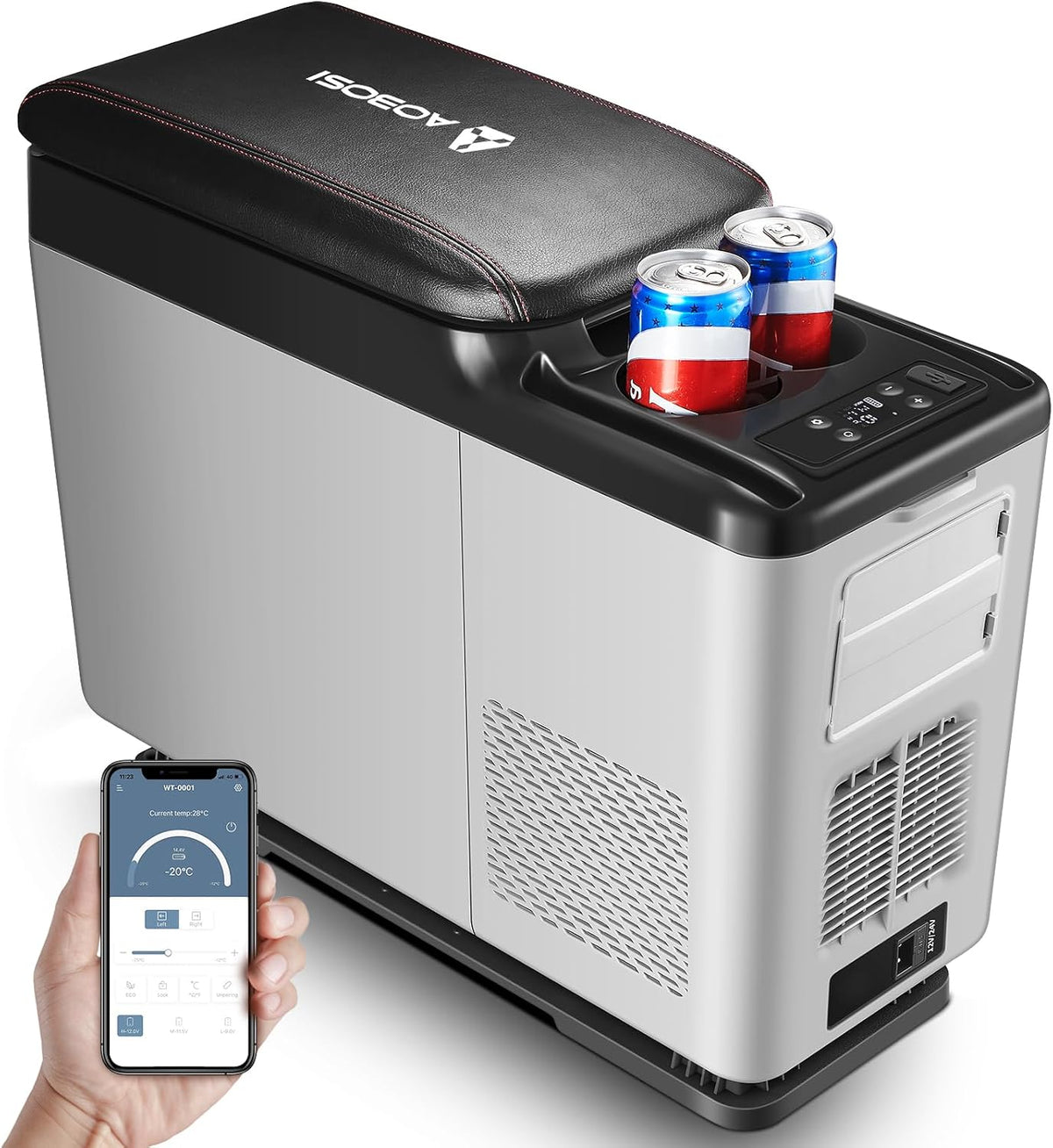 Congélateur, 15 L, –15 °C, 20 °C, 12 V, électrique, portable, AAOBOSI