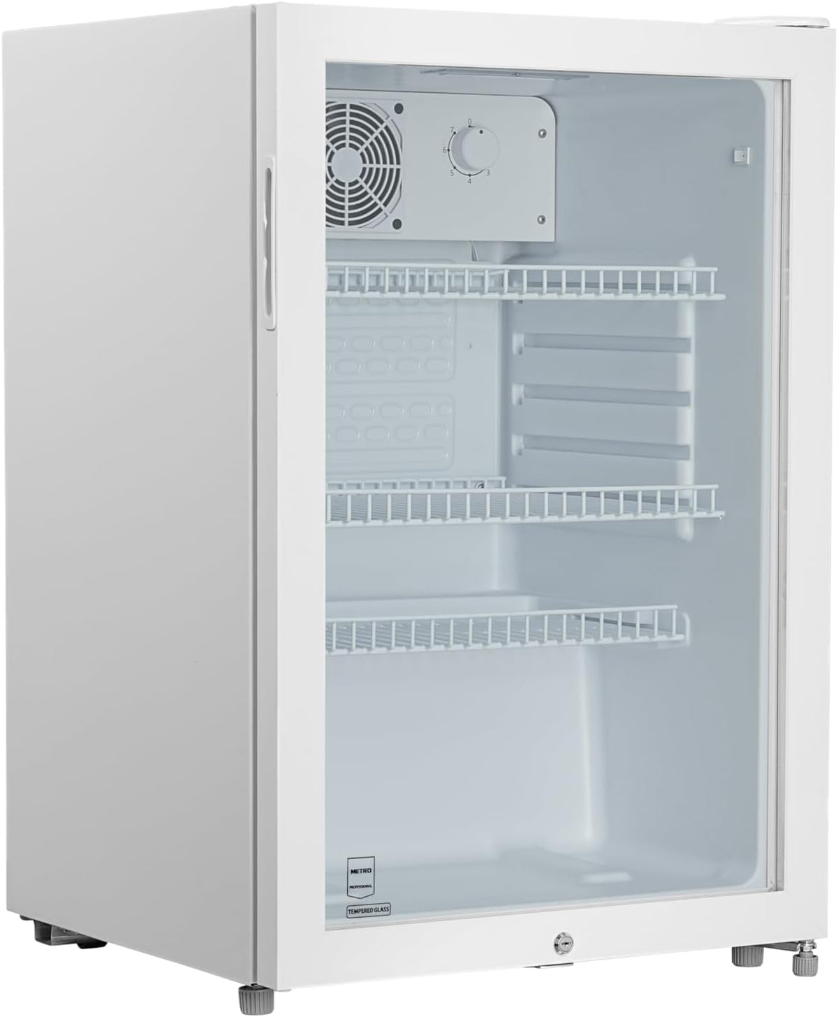 Mini-réfrigérateur GSC2125, 54,5 × 54 × 84 cm, 118 L, métal, verre, blanc, METRO Professional