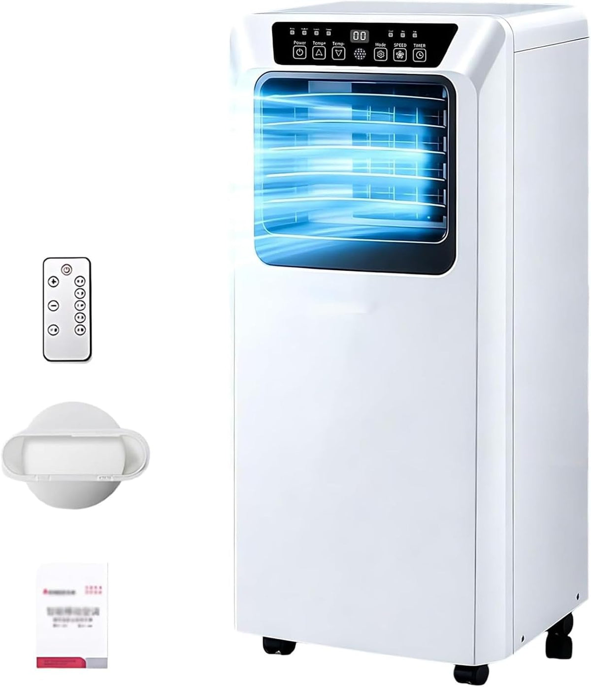 Climatiseur portable, 33 × 28 × 68 cm, 9000 BTU, avec télécommande, WIANQIAN