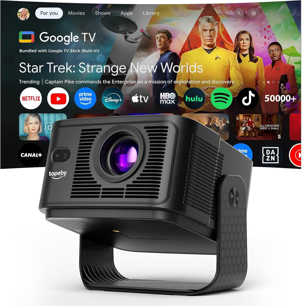 Vidéoprojecteur, Google TV, portable, topeby
