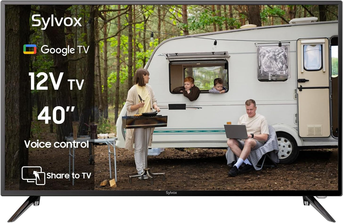 Téléviseur, 40 pouces, 12 V, Google TV, SYLVOX