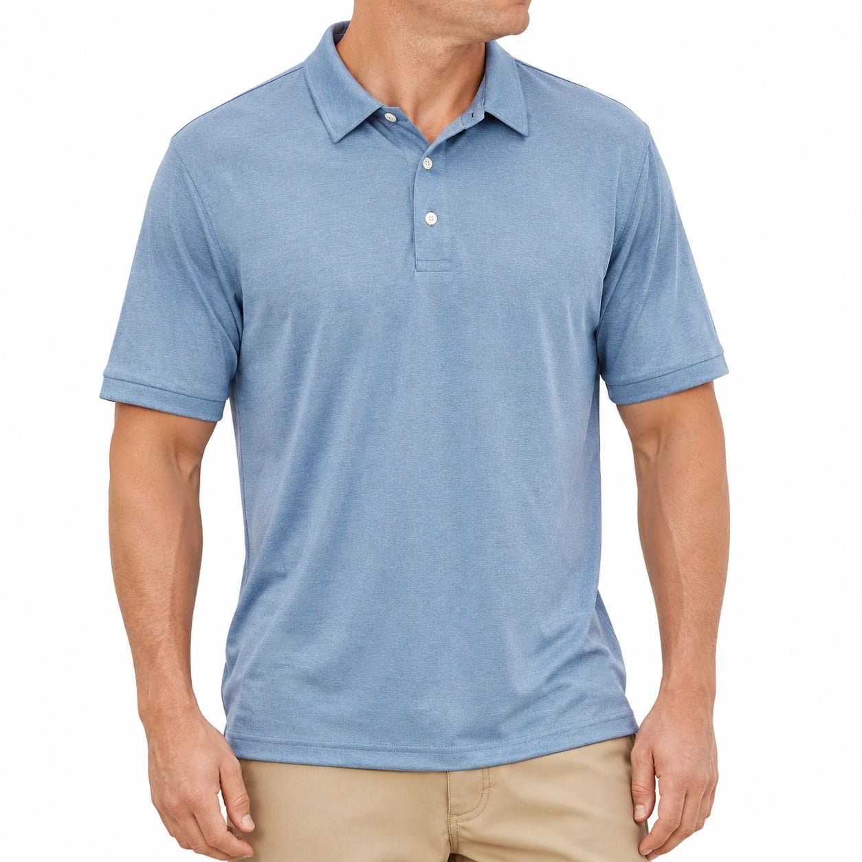Polo homme taille M bleu clair en maille à manches courtes