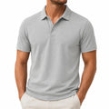 Polo homme taille M en maille gris clair à manches courtes style décontracté