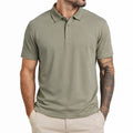 Polo homme taille M vert kaki en maille piquée à manches courtes style décontracté