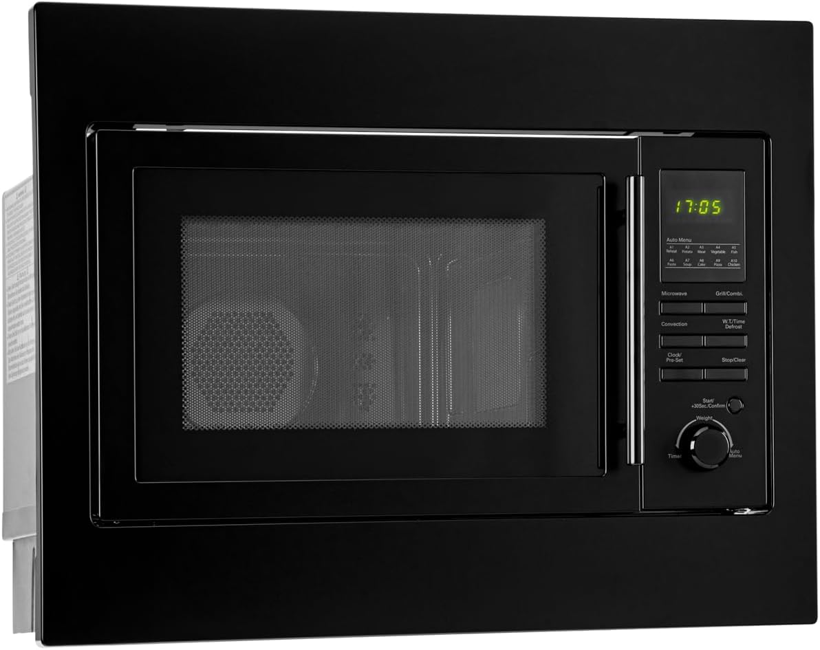 Four à micro-ondes MWG 2216, 26,0 cm, 25 L, noir, encastrable, grill, 3 en 1, Bomann