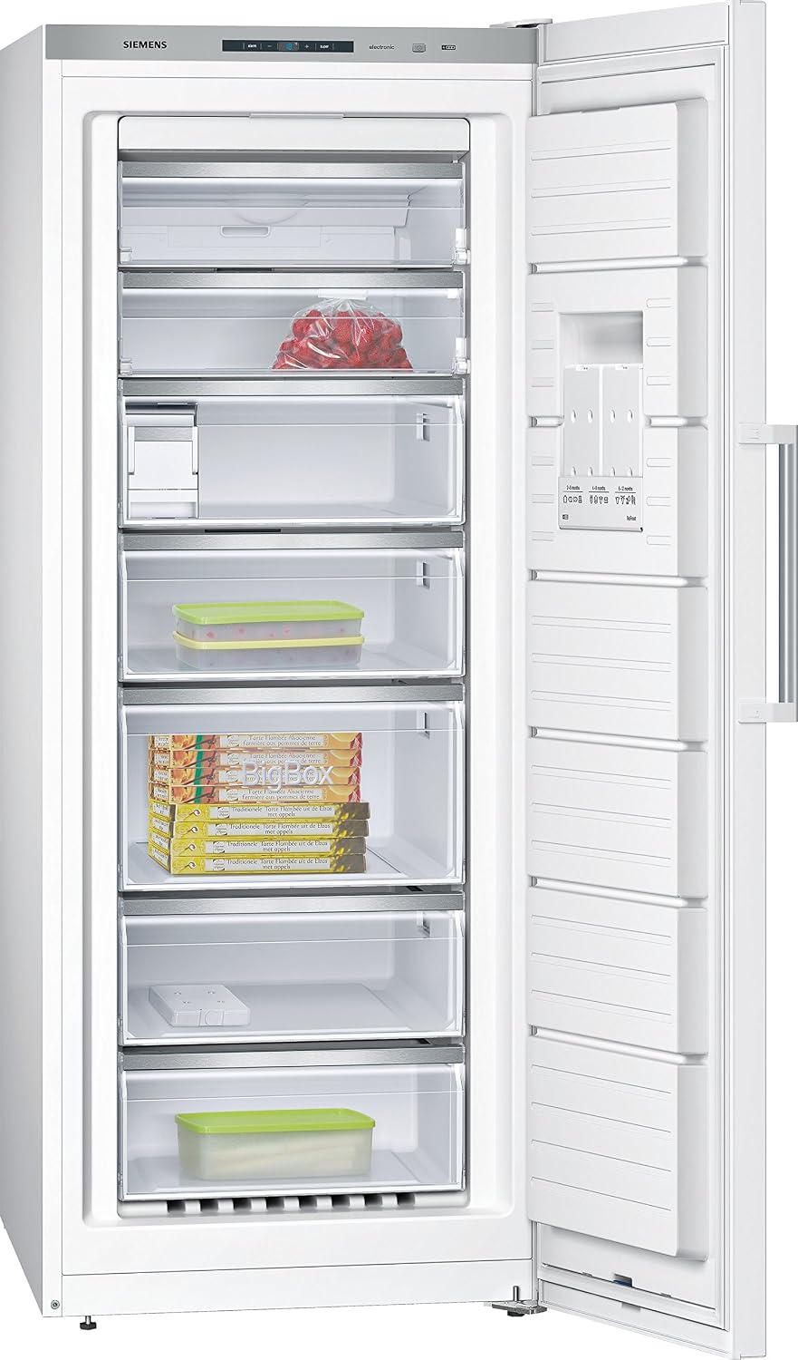 Siemens GS54NAW42 congélateur, 70 × 78 × 176 cm, 323 L, avec éclairage LED, blanc, 22 kg/24 h
