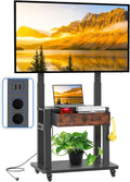 Meuble TV, 75 pouces, 100 kg, avec éclairage LED, réglable, avec tiroirs, OLED, mobile, Maiproo