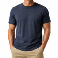 T-shirt homme M bleu marine manches courtes col rond décontracté