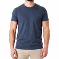 T-shirt homme L bleu marine à manches courtes col rond uni