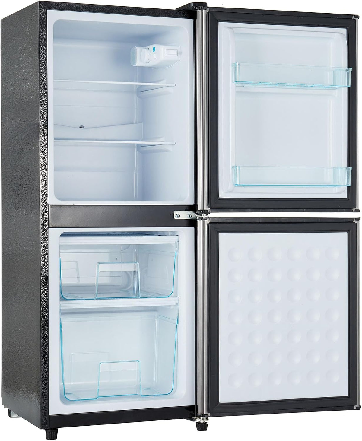 Congélateur, 42,5 × 44,5 × 102,0 cm, 106 L, 60 L, 46 L, avec éclairage LED, réglable, gris, Merax