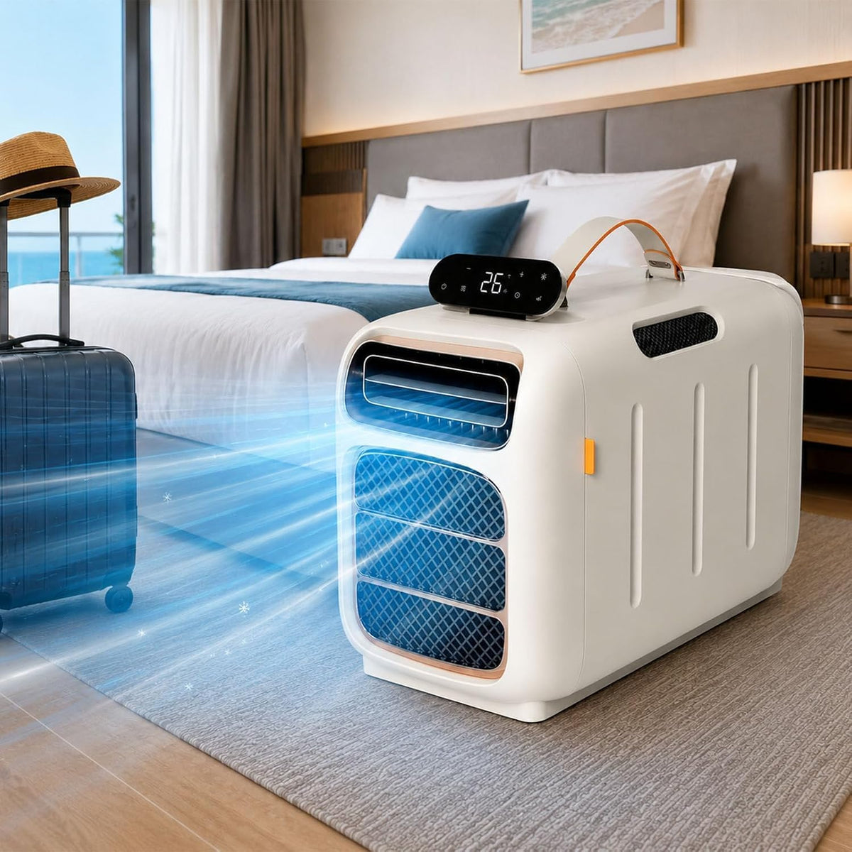 Climatiseur portable, 450 W, 4700 BTU, 45 dB, réglable, mobile, compact, SXPYPIZ