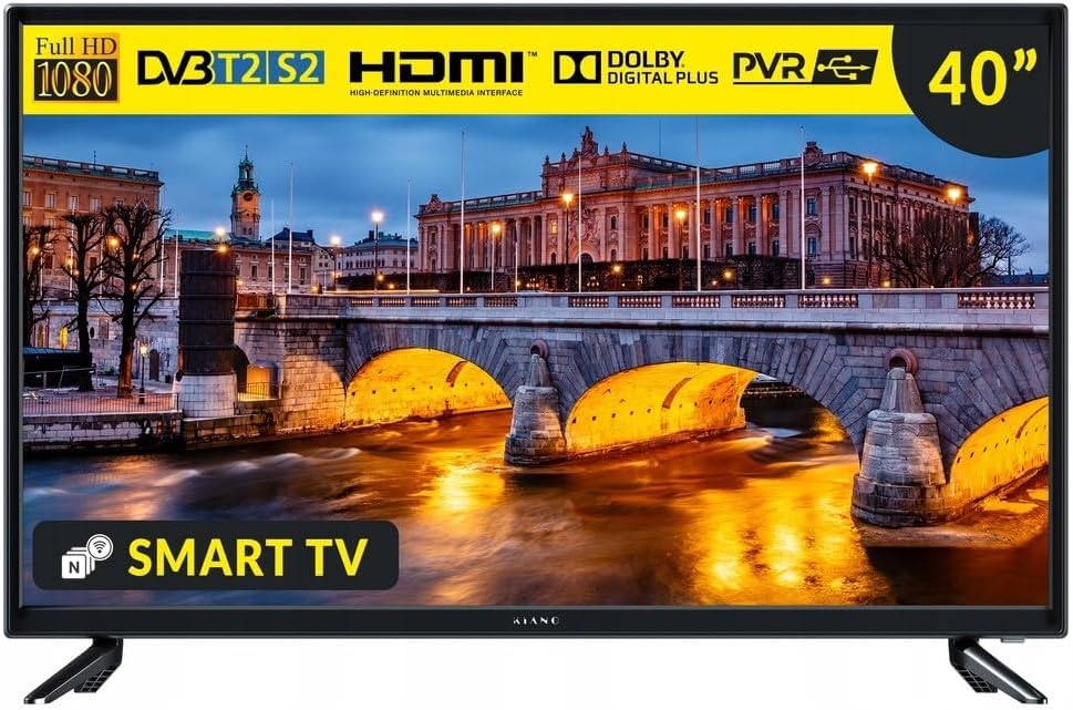 Téléviseur 3xHDMI, 40 pouces, avec éclairage LED, noir, Full HD, KIANO