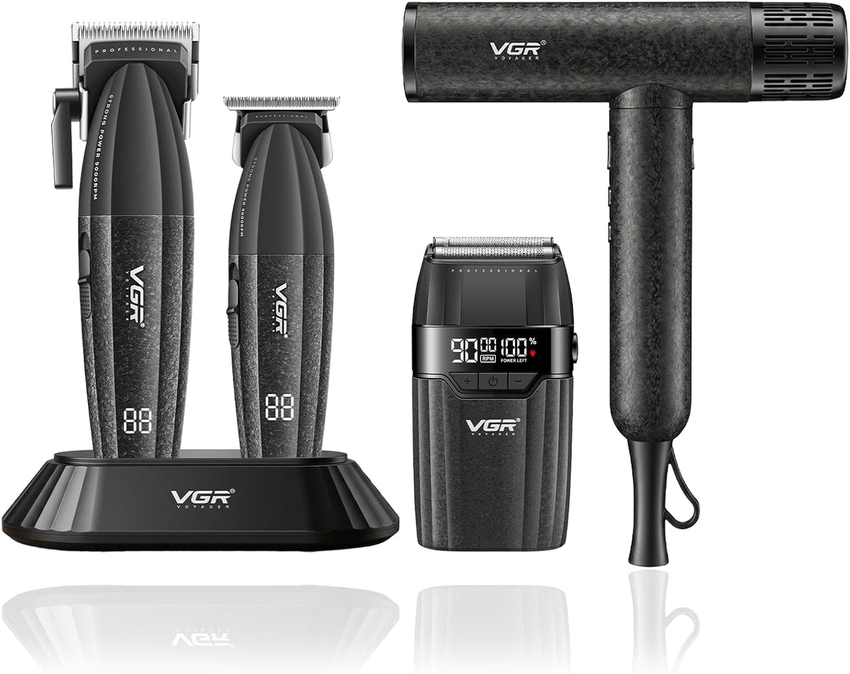 Tondeuse à cheveux, 12 mm, avec éclairage LED, sans fil, 4 en 1, VGR