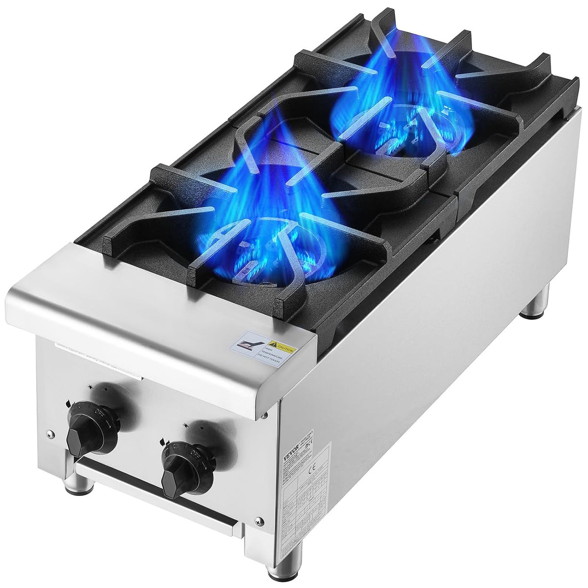 Cuisinière, 14 kW, acier inoxydable, à gaz, propane, gaz naturel, 2 brûleurs, VEVOR