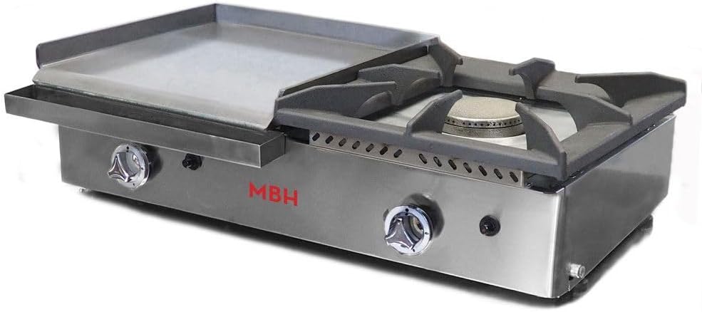 Plancha, 400 × 400 mm, acier, à gaz, pour la cuisine, MBH - MAQUINARIA BAR HOSTELERÍA