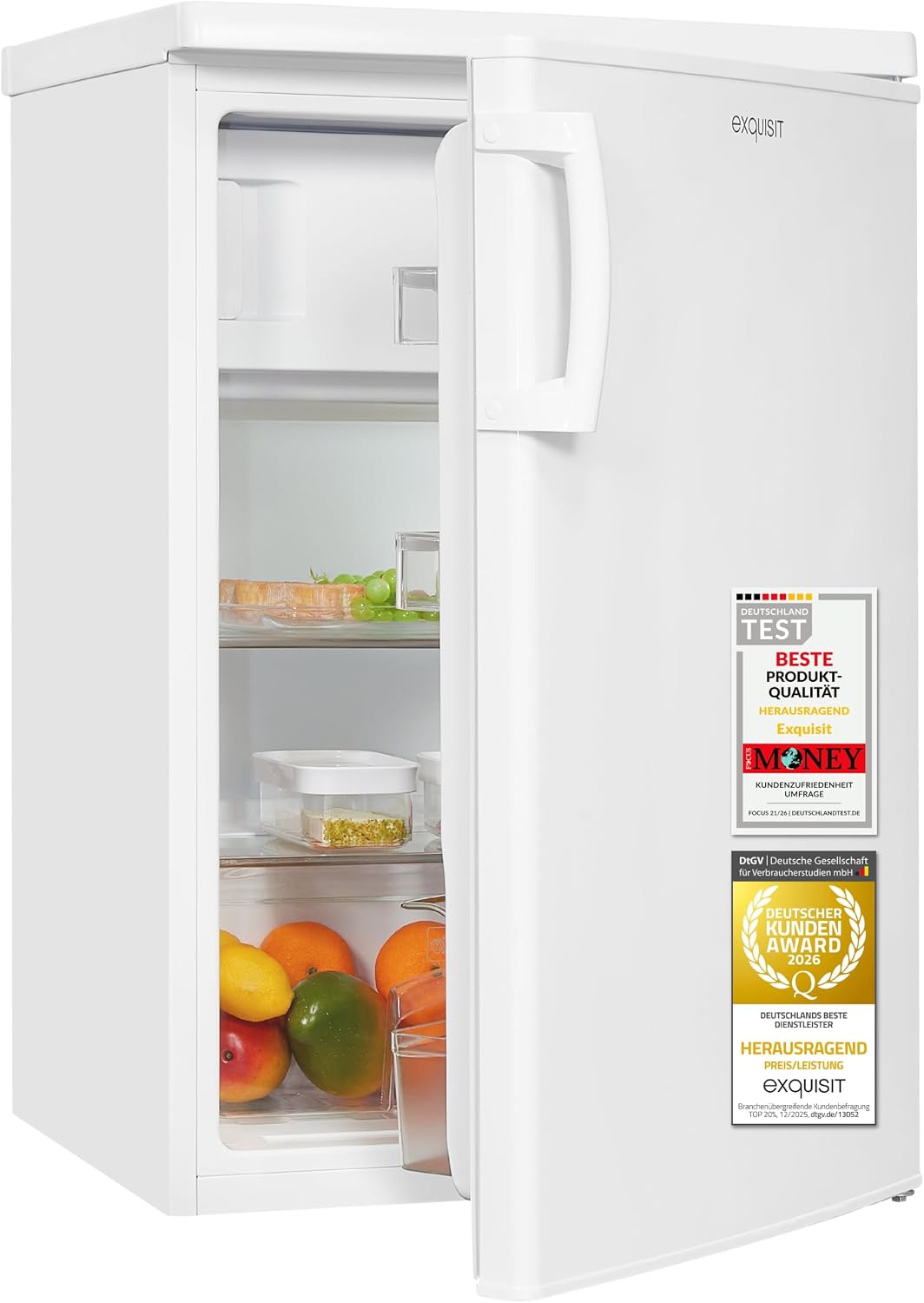 Réfrigérateur KS516-4-HE-040D, 109 L, 14 L, 37 dB, avec éclairage LED, blanc, Exquisit