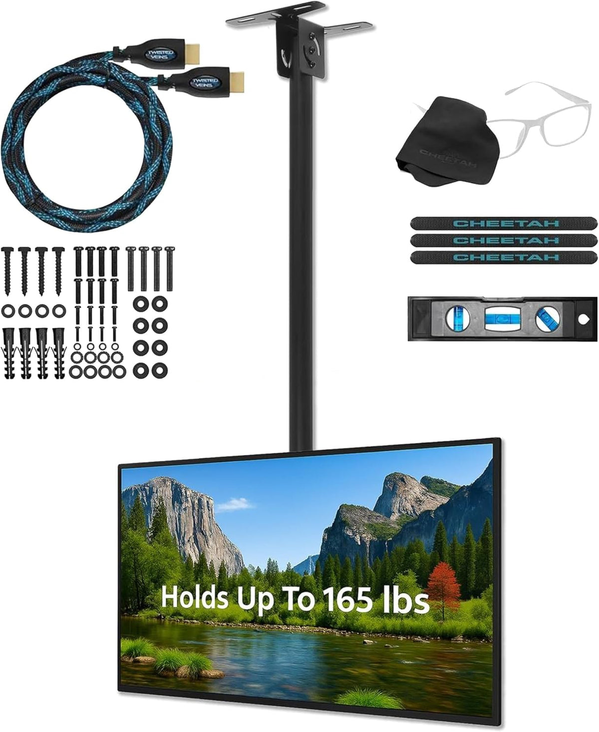 Support TV, 164 cm, 32–75 pouces, 100 pouces, 75 kg, Cheetah