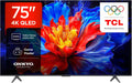TCL 75P8K téléviseur, 144 Hz, commande intelligente, QLED, 4K, Google TV, Dolby Vision, commande vocale