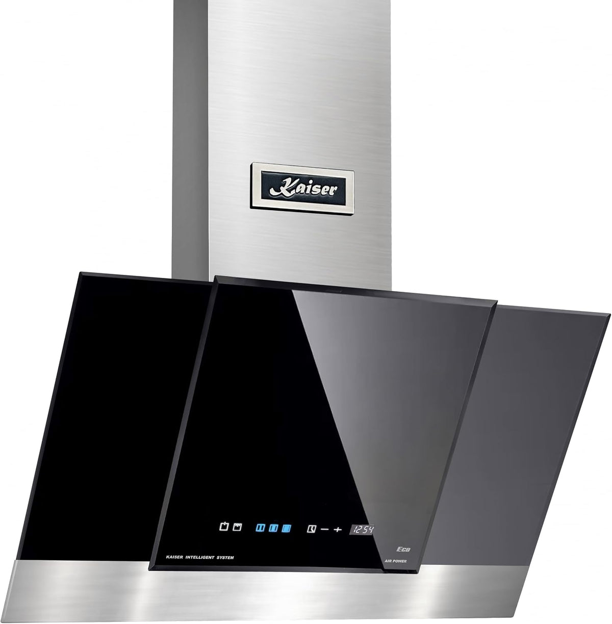 Hotte aspirante AT 8438, 80 cm, avec éclairage LED, acier inoxydable, noir, Kaiser
