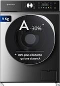 Lave-linge GLLPS91400DG, 9 kg, avec éclairage LED, frontal, 16 programmes, GEDTECH