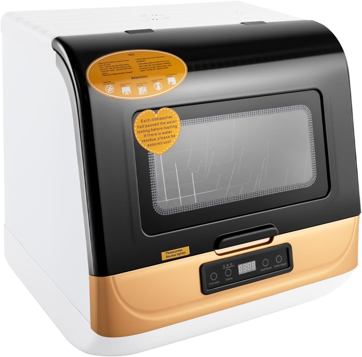 Lave-vaisselle, 45 cm, pose libre, 6 couverts, 3 programmes, pour la cuisine, Kanbihao