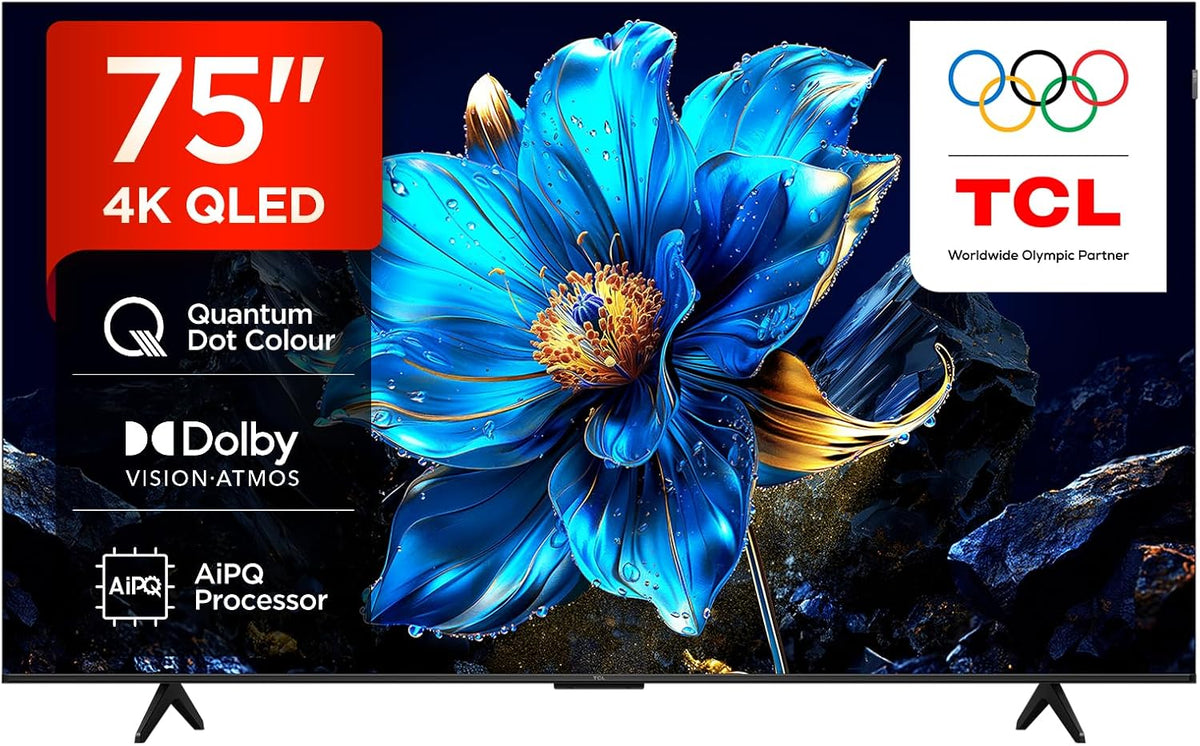 TCL 75P7K téléviseur, 75 pouces, QLED, 4K, Dolby Atmos, Google TV