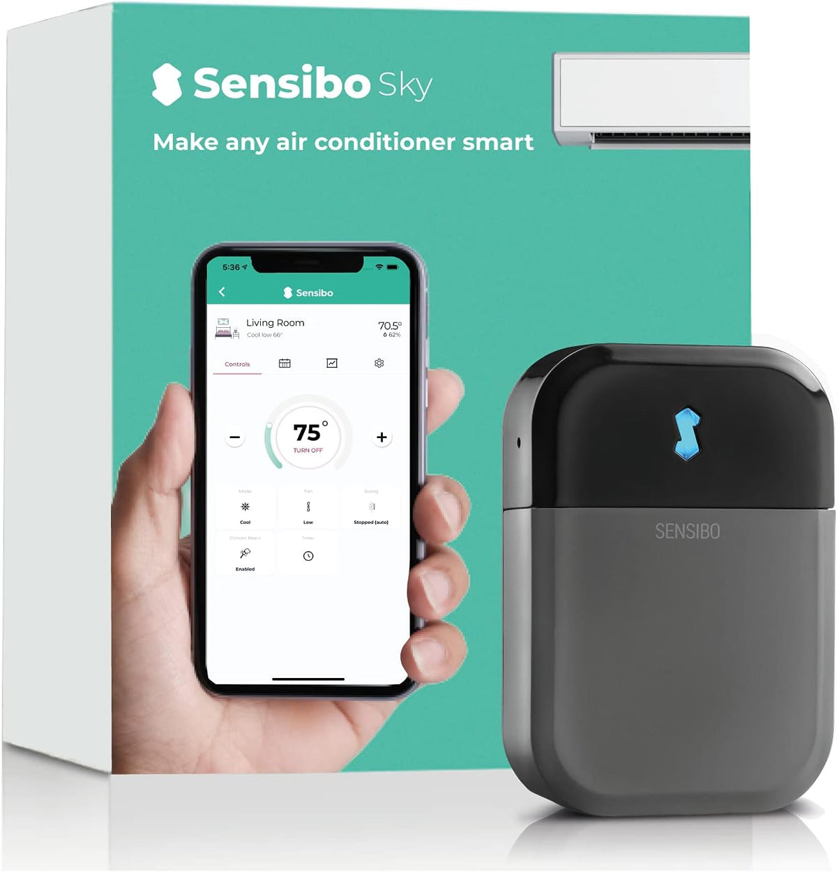 Commande de climatiseur, avec Wi-Fi, sans fil, Sensibo