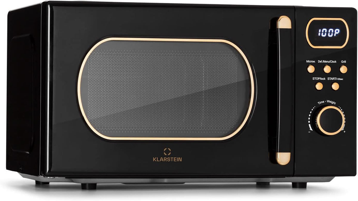 Klarstein four à micro-ondes avec gril, 25,5 cm, 1000 W, 20 L, commande intelligente, acier inoxydable, grill