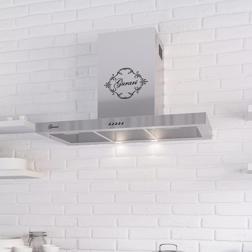 Hotte aspirante, 90 cm, 1000 m³/h, avec éclairage LED, acier inoxydable, 3 vitesses, Gurari