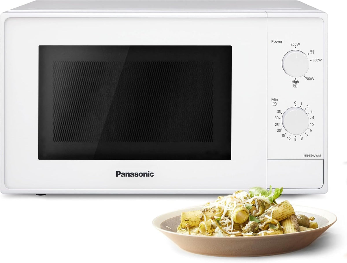 Four à micro-ondes NN-E20JWMEBG, 25,5 cm, 20 L, 200 W, verre, blanc, 5 niveaux, Panasonic