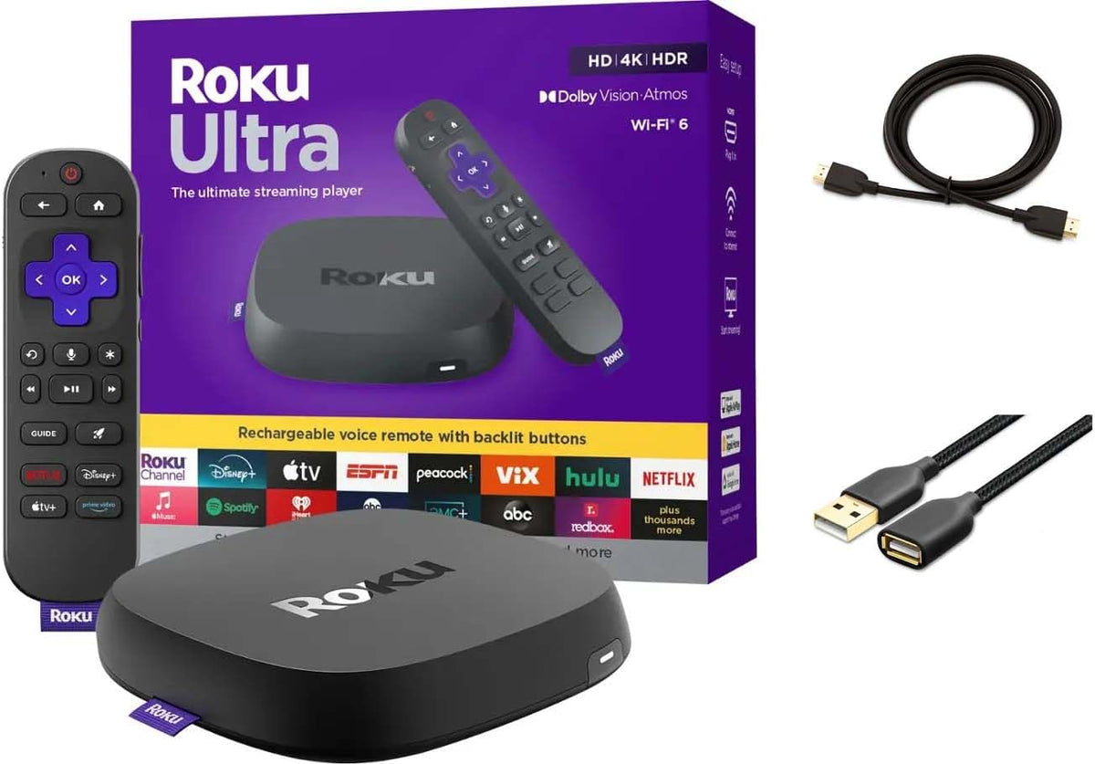 Lecteur multimédia streaming, avec Wi-Fi, avec télécommande, 4K, Dolby Vision, Bluetooth, Roku