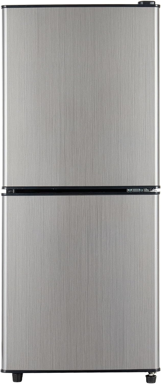 Réfrigérateur-congélateur, 45 dB, avec éclairage LED, réglable, verre, argent, 7 niveaux, WEALTHOUSE