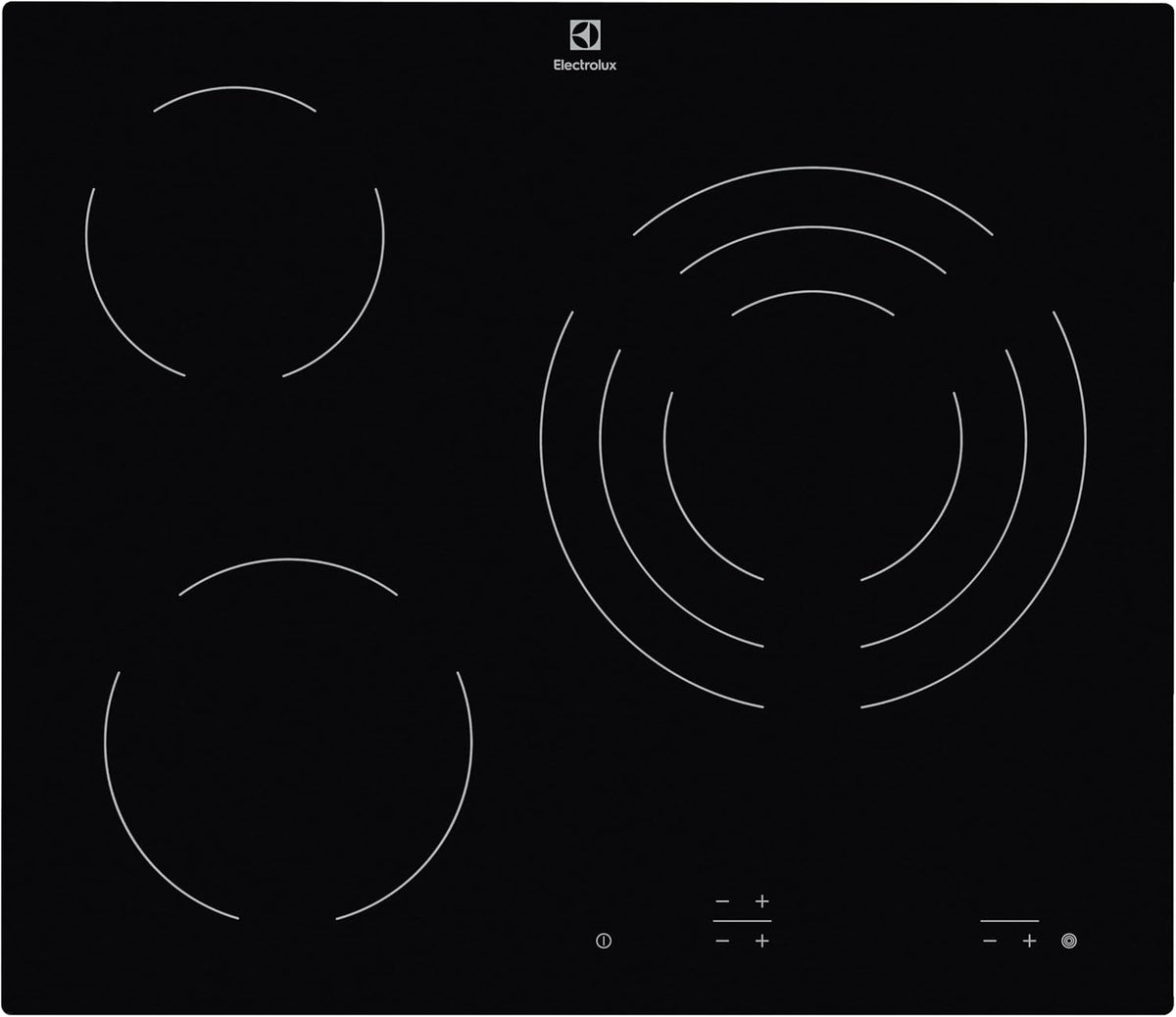 Electrolux EHF6232IOK table de cuisson, 60 cm, noir, vitrocéramique, 3 zones