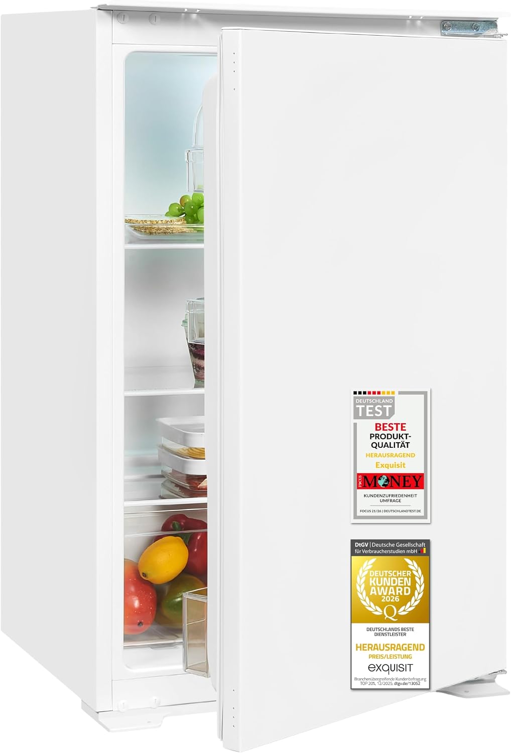 Congélateur EKS131-V-040F, 87,8 cm, 129 L, avec éclairage LED, blanc, encastrable, Exquisit
