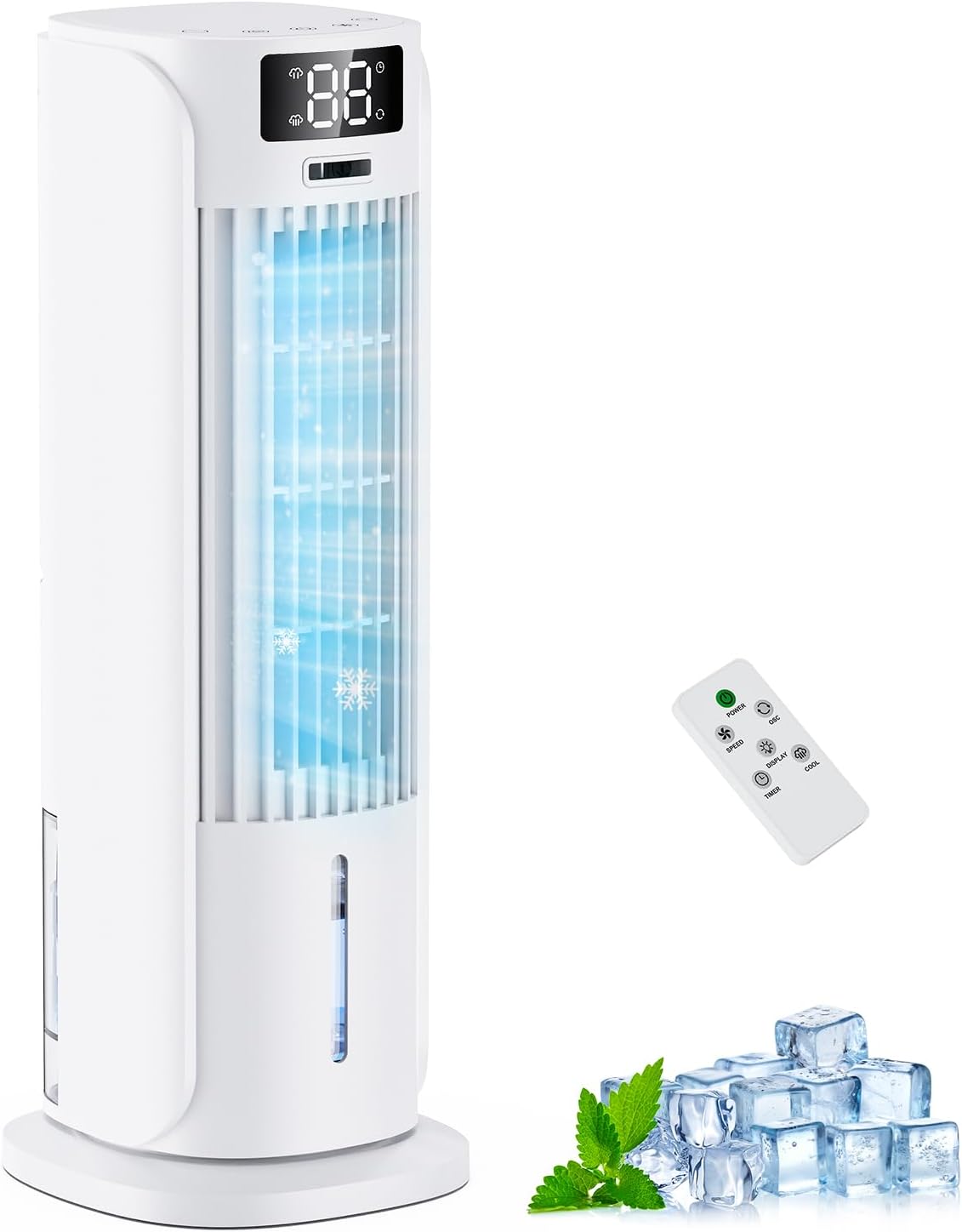 Climatiseur portable risation800ml, avec télécommande, 4 en 1, 6 vitesses, pour la cuisine, pour le bureau, PIAZCEW