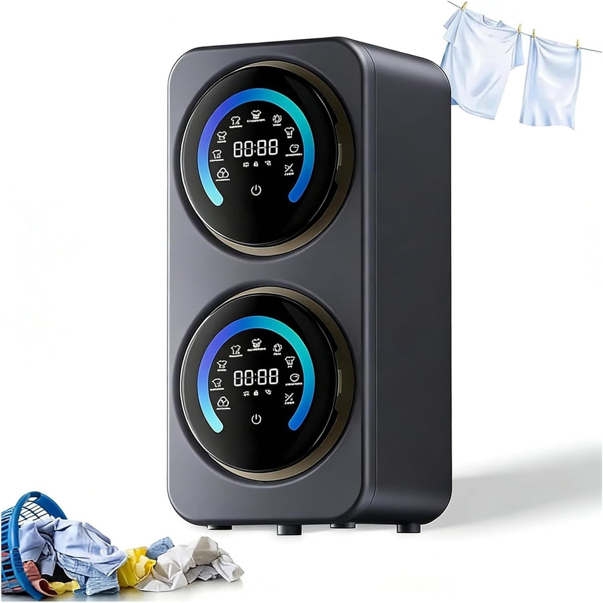 Lave-linge, 3,5 L, acier inoxydable, portable, pour le bureau