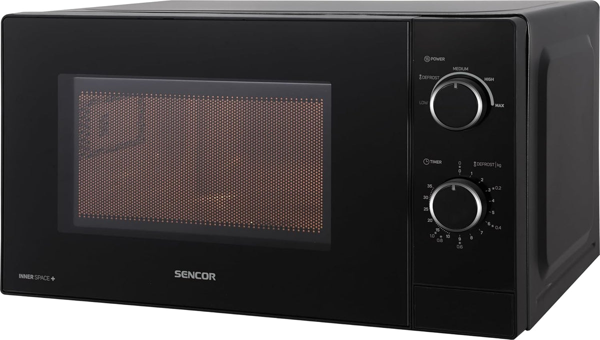 Four à micro-ondes 35min, 25,5 cm, 20 L, 700 W, noir, compact, SENCOR