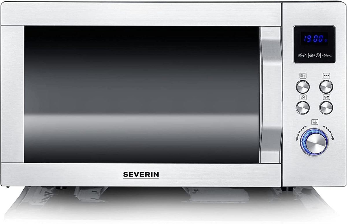 SEVERIN MW 7777 four à micro-ondes, 29 × 29 cm, 25 L, 2050 W, acier inoxydable, 10 niveaux