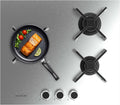 Cecotec 3400S table de cuisson, 6,2 kW, acier inoxydable, à gaz, 3 feux
