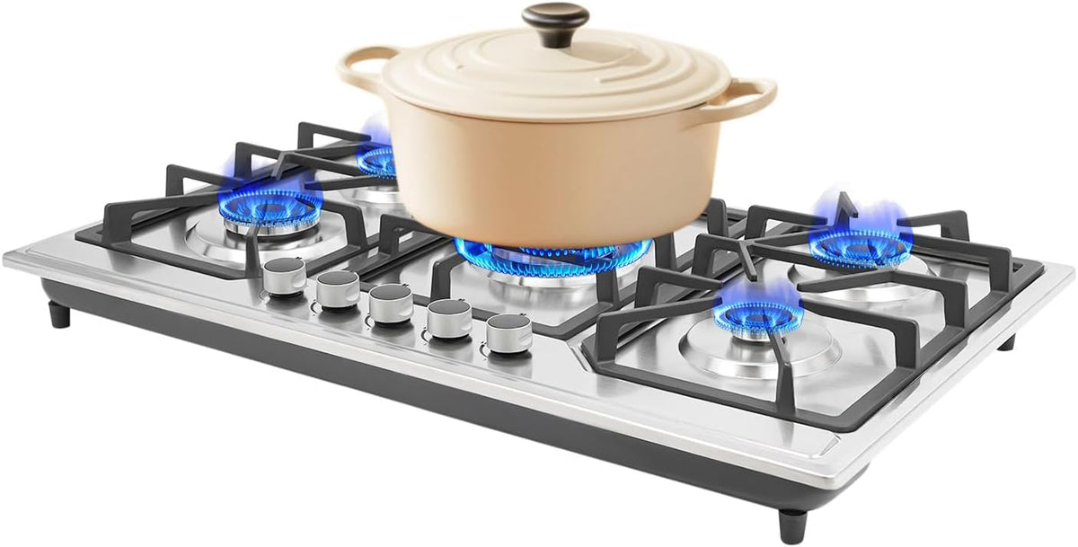 Cuisinière, à gaz, gaz naturel, encastrable, 5 feux, pour la cuisine, DAHAD