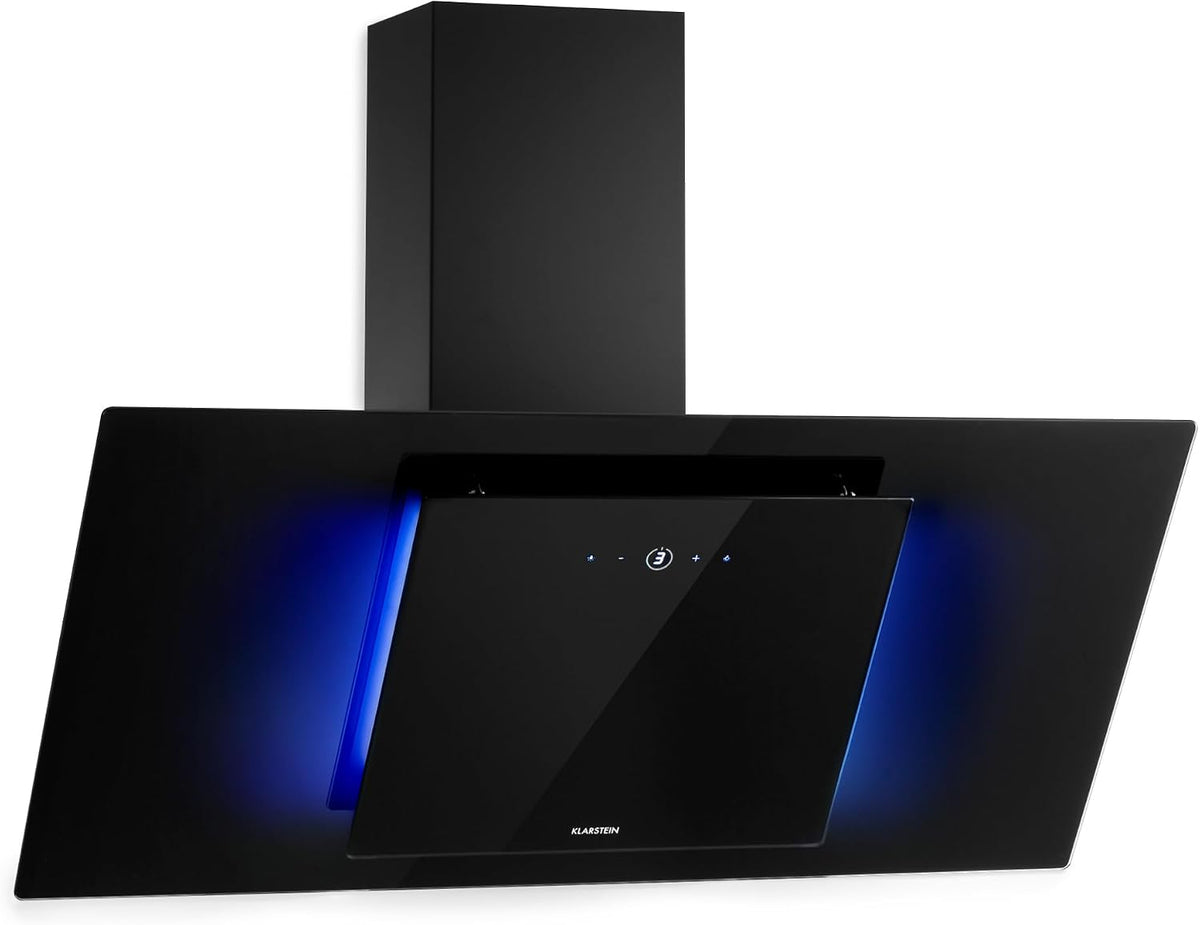 Klarstein hotte aspirante, 90 cm, 420 m³/h, 60 dB, avec éclairage LED, noir