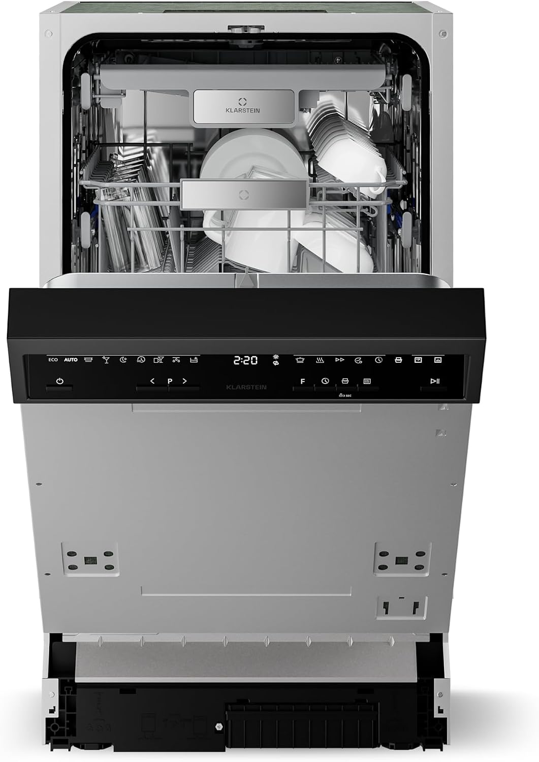 Klarstein lave-vaisselle, 45 cm, 42 dB, encastrable, 10 couverts, 9 programmes