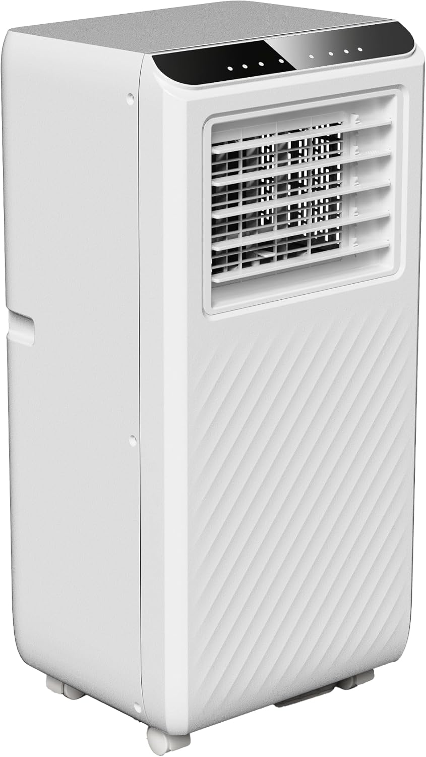 Climatiseur portable, 70 × 33 × 28 cm, 7000 BTU, avec télécommande, blanc, 2 vitesses, ABRILA