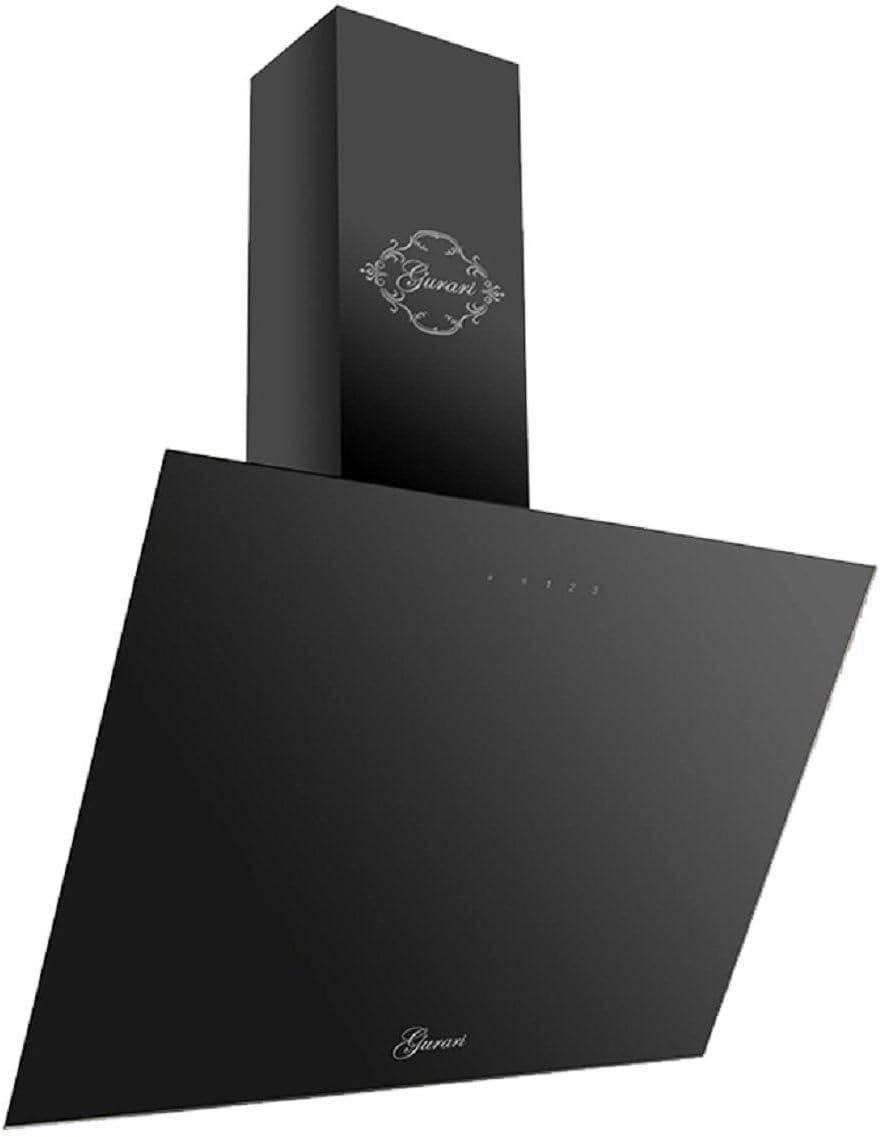 Hotte aspirante, 60 cm, 1000 m³/h, avec télécommande, verre, noir, Gurari