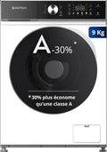 Lave-linge GLLPS91400WH, 9 kg, avec éclairage LED, frontal, 16 programmes, GEDTECH