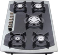 Table de cuisson, 20 pouces, aluminium, verre, noir, à gaz, vitrocéramique, gaz naturel, propane, 5 feux, Kaibrite