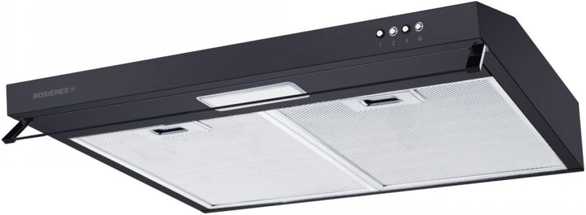 Hotte aspirante, 60 cm, 348 m³/h, noir, Rosieres