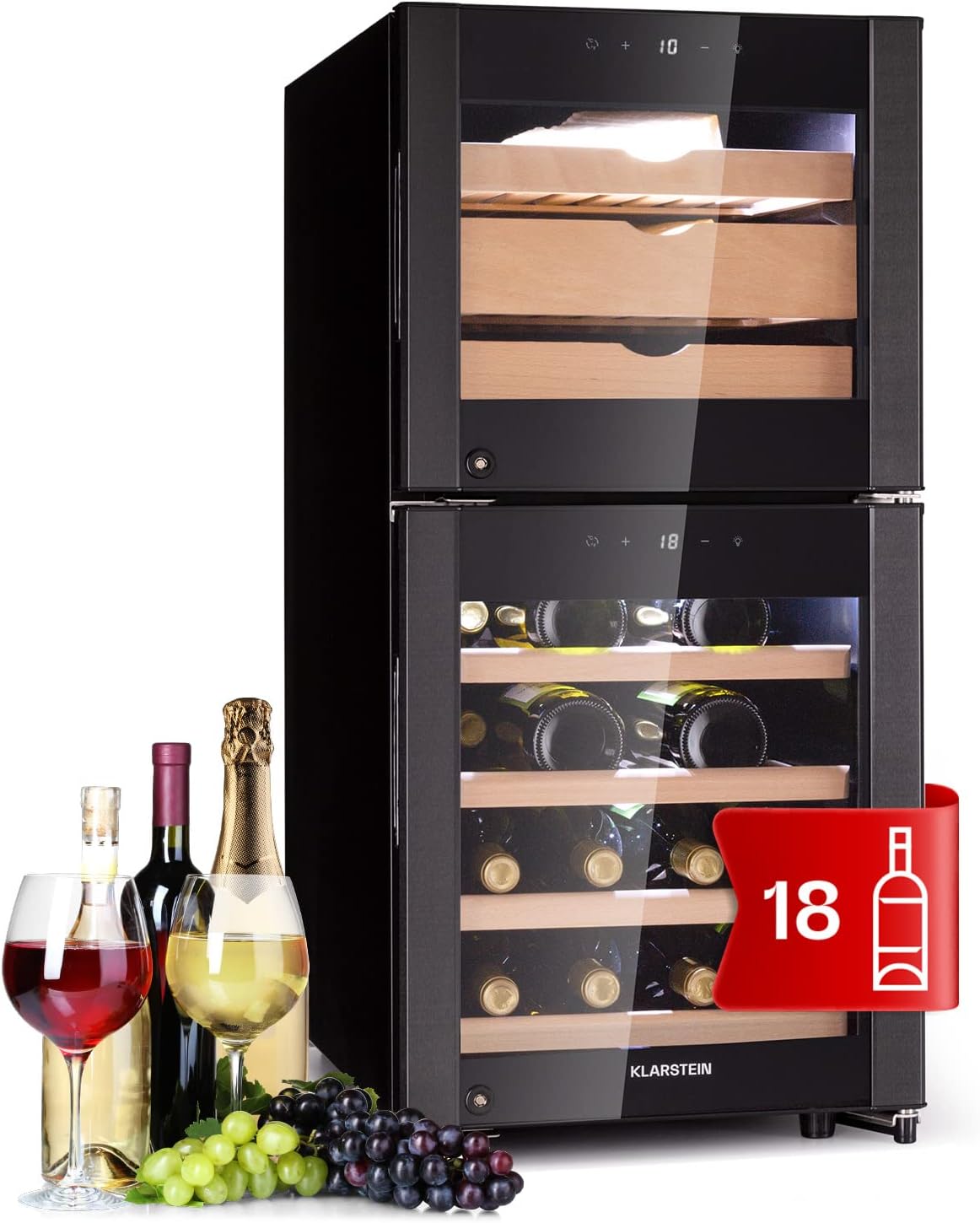 KLARSTEIN cave à vin, 89 L, verre